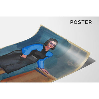 Sans titre femme en chemisier bleu et robe noire - Karl Wiener | Reproduction Tableau Décoration murale affiche copie