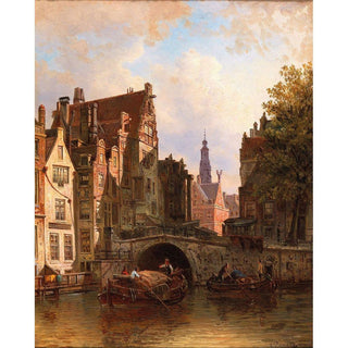 Scène à Amsterdam d'Elias Pieter van Bommel | Reproduction Tableau Décoration murale affiche copie