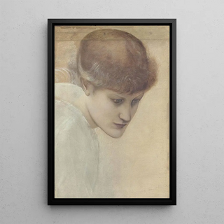 Sir Edward Coley BurneJones - Head study of Dorothy Dene looking downwards for The Golden Stairs.webp