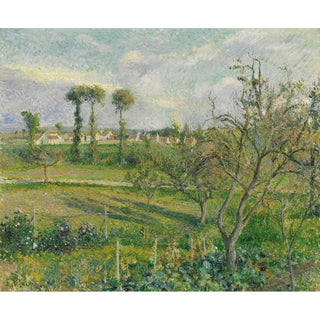 Soleil Couchant au Valhermeil, Auvers-sur-Oise - Camille Pissarro | Reproduction Tableau Décoration murale affiche copie