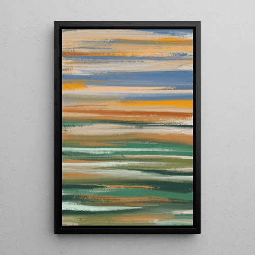 Tableau Coloré – Horizons Fondus | Affiche Abstraite Couleurs Naturelles | Déco Contemporaine pour Salon ou Bureau Moderne