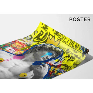 Tableau Street Art – David Punk Pop | Affiche Graffiti Colorée Style Urbain | Poster Moderne Déco Pop Culture et Détournement Classique