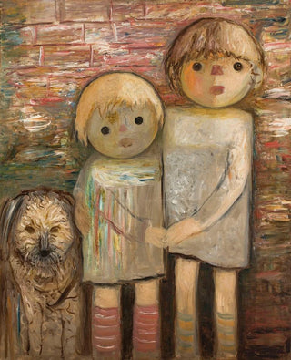 Tadeusz Makowski - Two children with a dog.webp
