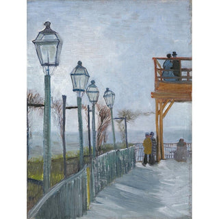 Terrasse et belvédère au Moulin de Blute-Fin, Montmartre - Vincent van Gogh | Reproduction Tableau Décoration murale affiche copie