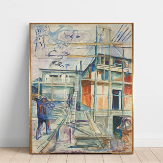 The Building of the Winter Studio - Edvard Munch | Reproduction Tableau Décoration murale affiche copie