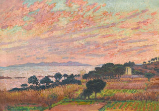 Theo van Rysselberghe - La Baie Au Soleil Couchant Saint Clair.webp