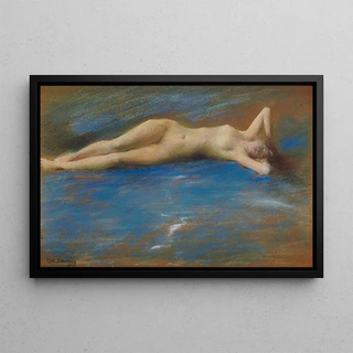 Thomas Wilmer Dewing - Reclining Nude Figure of a Girl.webp