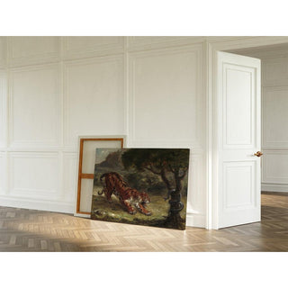 Tigre et serpent - Eugène Delacroix | Reproduction Tableau Décoration murale affiche copie