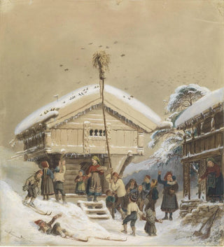 Tradition de Noël norvégienne - Adolph Tidemand