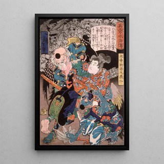 Tsukioka Yoshitoshi - Kiso Komawakamaru Yoshinaka Conquering the Tengu.webp