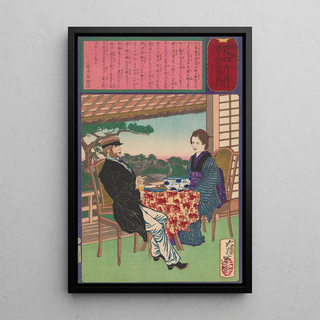 Tsukioka Yoshitoshi - Okiyo Daughter of a Gardener in Mukjima and a Foreigner.webp