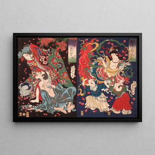 Tsukioka Yoshitoshi - Seigen and Sakurahime Angel with Two Children.webp