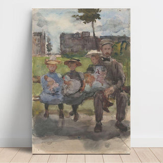 Un Homme avec Trois Filles sur un Banc dans l'Oosterpark, Amsterdam d'Isaac Israëls | Reproduction Tableau Décoration murale affiche copie