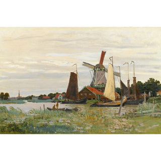 Un Moulin à Zaandam de Claude Monet | Reproduction Tableau Décoration murale affiche copie
