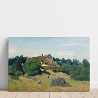 Une Ferme à Saint-Martin-du-Bon-Fossé de Jean-Baptiste Camille Corot | Reproduction Tableau Décoration murale affiche copie