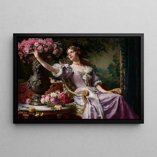 Wadysaw Czachrski - Lady in a lilac dress with flowers.webp