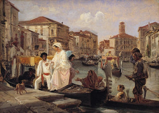 Wilhelm Marstrand - Alighting from a Gondola in Venice.webp
