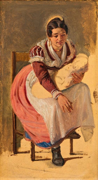 Wilhelm Marstrand - Roman woman with a child Study for The St Anthony Feast Day in Rome.webp