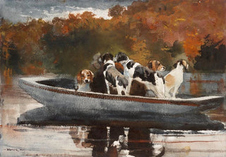 Winslow Homer - Hunting Dogs in Boat Waiting for the Start.webp