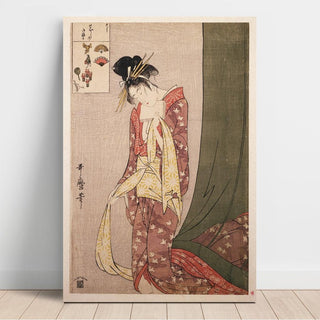 Ōgiya Hanaōgi - Ōgiya Hanaōgi devinette illustrée - Kitagawa Utamaro | Reproduction Tableau Décoration murale affiche copie