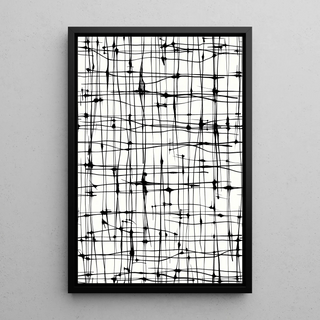 Schwarz-weißes Designplakat - Ätherische Linien