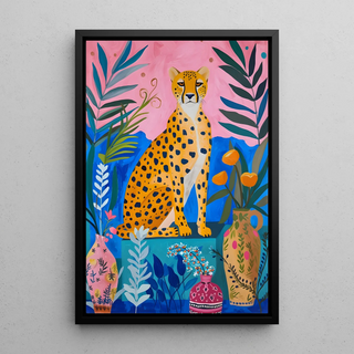Tableau Gepard - Eleganz und lebendige Farben