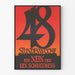 Vintage-Poster 48-Stunden-Woche – Rotes und schwarzes typografisches Design