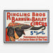 Vintage-Poster Zirkus Ringling Bros Elefanten — gerahmtes Bild an der Wand