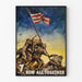 Kriegsposter 7. Kriegsanleihe - Amerikanische Soldaten und US-Flagge