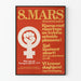 Feministischer Demonstrationsposter 8. März – Symbole und Forderungen