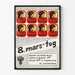 Vintage-Poster norwegischer 8. März und norwegische Sardinen