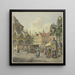 Links der Chor einer Kirche, rechts ein Brunnenpavillon mit Jägerinnen - Johannes Huibert Prins — gerahmtes Bild an der Wand