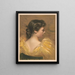 Profil einer sitzenden Frau in gelbem Kleid - A. W. Elson Co — gerahmtes Bild an der Wand