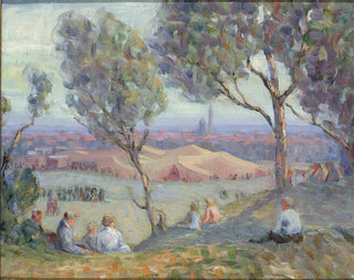 A H O Rolle - View from Arlington Heights with Chautaqua Tents and the Washington Monument in the Background.webp