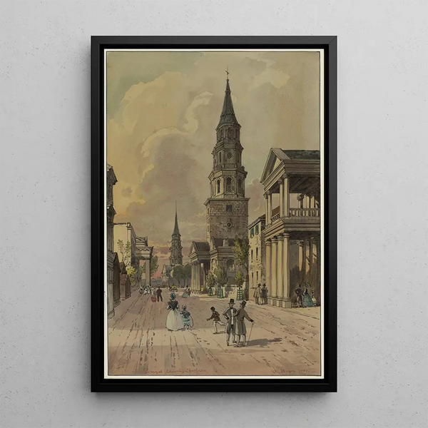 Hauptkirche von Charleston - A Meyer — gerahmtes Bild an der Wand