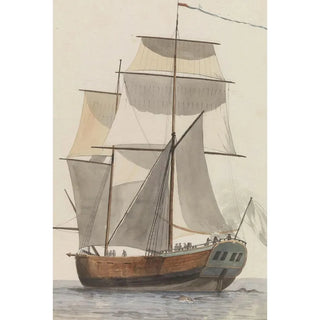 AbrahamLouisRodolphe Ducros - Frans brigantijn schip lHeureuse Marianne waarop het reisgezelschap van Valette naar Agrigento vaarde.webp