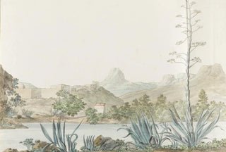 AbrahamLouisRodolphe Ducros - Gezicht op de rivier Platani en Agrigento in Palermo.webp
