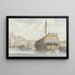 Ansicht auf den Hafen mit Galeere in der Nähe der Baustelle - Abraham Louis Rodolphe Ducros — gerahmtes Bild an der Wand
