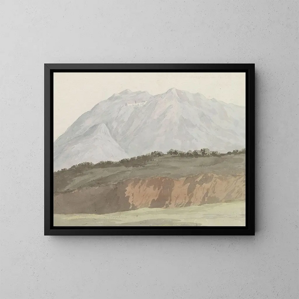 Ansicht des Kartäuserklosters von Monte Vergine mit Blick auf Avellino - Abraham Louis Rodolphe Ducros — gerahmtes Bild an der Wand