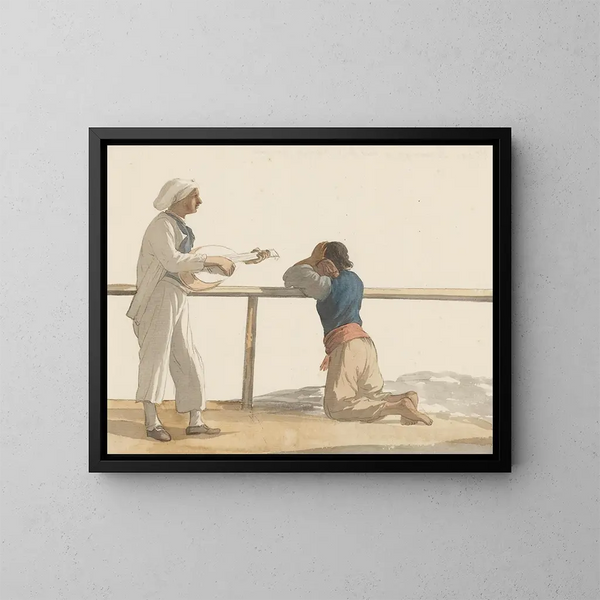 Personen an Bord des Schiffes l'Heureuse Marianne - Abraham Louis Rodolphe Ducros — gerahmtes Bild an der Wand