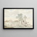 Überreste des Tempels des Hercules in den Mauern des alten Agrigent - Abraham Louis Rodolphe Ducros — gerahmtes Bild an der Wand