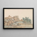 Überreste des Tempels des Zeus Olympios in Agrigent - Abraham Louis Rodolphe Ducros — gerahmtes Bild an der Wand