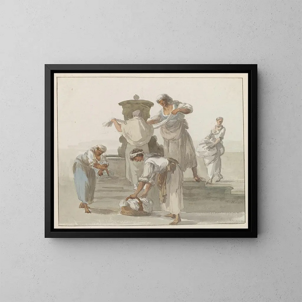 Die Frauen von Chiaja in Neapel - Abraham Louis Rodolphe Ducros — gerahmtes Bild an der Wand
