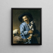Junge spielen mit der Katze - Abraham Bloemaert — gerahmtes Bild an der Wand