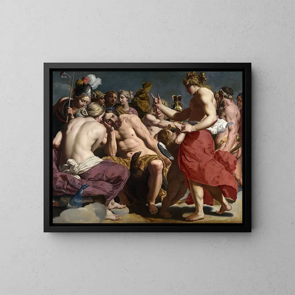 Venus tadelt Jupiter - Abraham Janssens — gerahmtes Bild an der Wand