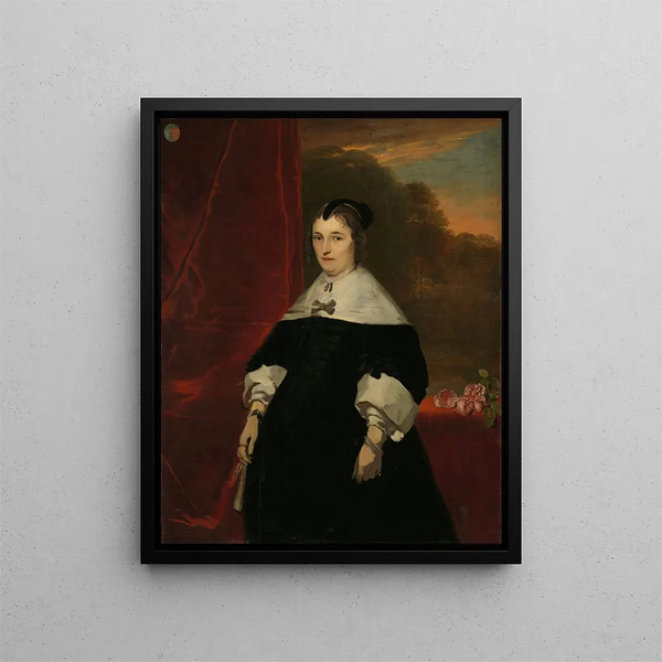 Machteld Bas verstorben 1681 Ehefrau von Abraham de Visscher - Abraham Lambertsz van den Tempel — gerahmtes Bild an der Wand