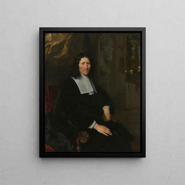 Portrait de Pieter de la Court - Abraham Lambertsz van den Tempel — gerahmtes Bild an der Wand