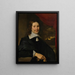 Portrait eines Gentlemans mit Handschuhen im Brustbild vor einer Landschaft - Abraham Lambertsz van den Tempel — gerahmtes Bild an der Wand