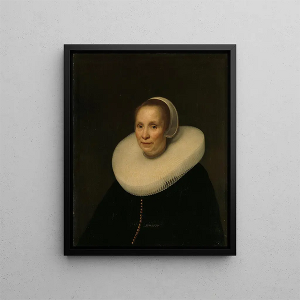 Portrait einer Frau - Abraham Lambertsz van den Tempel — gerahmtes Bild an der Wand