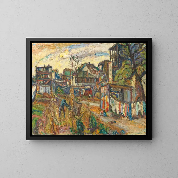 Stadtansichtsszene - Abraham Manievich — gerahmtes Bild an der Wand